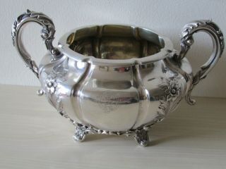 Fabulous Large V Heavy Irish Antique Victorian 1841 Sterling Silver Sugar Bowl