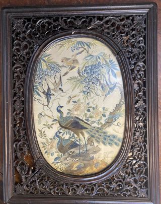 Quality Unusual 19th Century Chinese Embroidered Silk Panel