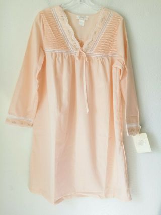 Batiste And Lace Barbizon Nightgown Elaine - Vintage,  Peach Sz Medium Nwt