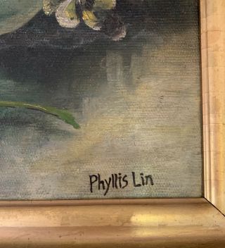 Phyllis Lin (林徽因 1904 - 1955) China Artist Oil Painting Signed 3