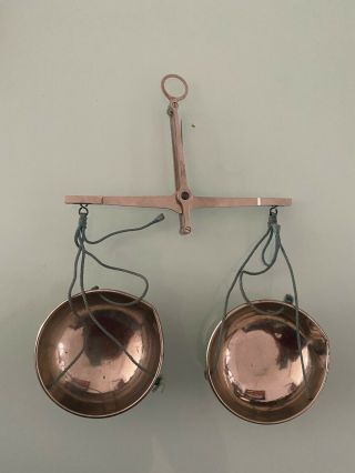 Vintage Antique Brass Hanging Balance Beam Metal Scale