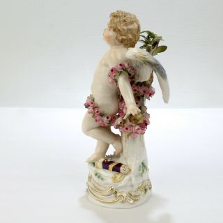 Antique Art Nouveau Meissen Porcelain Figurine of Cupid - Garlands R123 - PC 2
