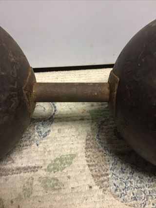 Vintage Milo Duplex Antique Strongman 40 pound Dumb Bell Dumbbells Rare 2