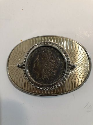 Antique 1921 Silver Dollar Belt Buckel