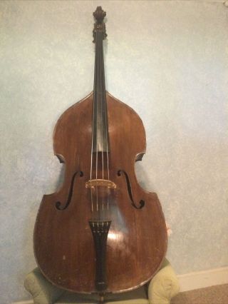 Base Violin: Antique Base Violin Brought Over From Germany During Wwi,