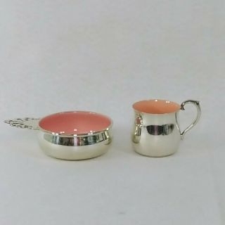 Child Cup And Bowl Reed & Barton Silver Plated Collectible Nursery Decor