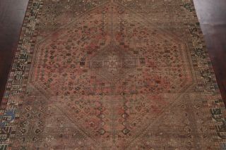 Antique Geometric Tribal Abadeh Area Rug Wool Hand - knotted Oriental 8x10 Carpet 3