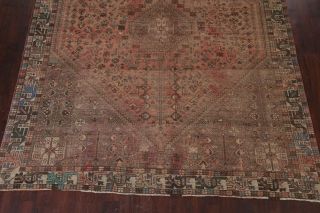 Antique Geometric Tribal Abadeh Area Rug Wool Hand - knotted Oriental 8x10 Carpet 5