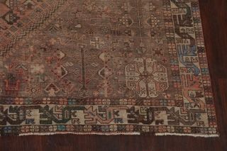 Antique Geometric Tribal Abadeh Area Rug Wool Hand - knotted Oriental 8x10 Carpet 6