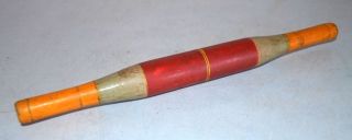 Antique Old India Wooden Laquer Painted Bread Rolling Pin Rare Chapati Roller