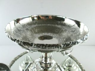 Antique English Silver Plate Epergne Candelabra Centerpiece with Plateau 4