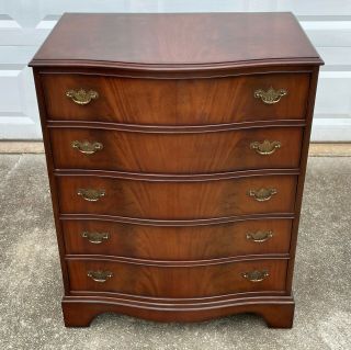 Vintage Antique Style Mahogany Serpentine Bow Front Dresser Chest Of Drawers
