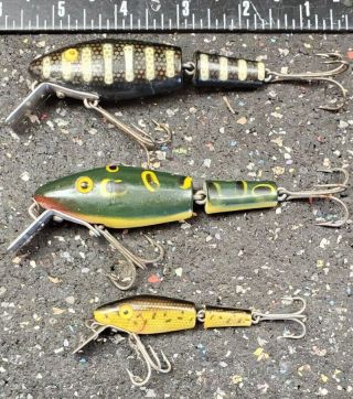 (3) L&s Fishing Lures Old Vintage 3544 (opaque Eyes) - 35ff Frog - 0023 Panfish