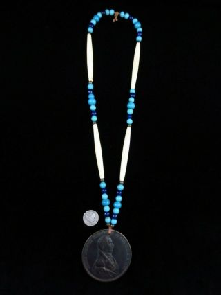 Antique Trade Beads - Bronze Peace Medal