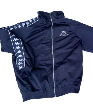 Kappa Track Jacket 90’s,  Dark Blue Kappa Logo Full Zip - Vintage Size Small
