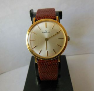 Elegant Vintage Solid 18k Gold Swiss Movado Ultra Thin Mechanical Wind Watch