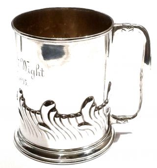 Tiffany & Co Makers Rare 1800s Sterling Silver Repousse Mug Tankard Cup 179 Gram