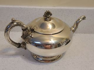 Vintage English Silver Mfg Corp Fmmr Ornate Footed Silverplate Tea Pot Teapot