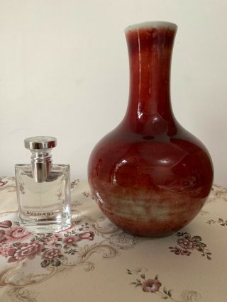 Chinese Antique Export Porcelain Sang De Oxblood Crackle Red - Glazed Vase