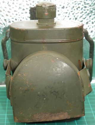 Antique British Ww2 Electric Blackout Lantern Lamp - Green