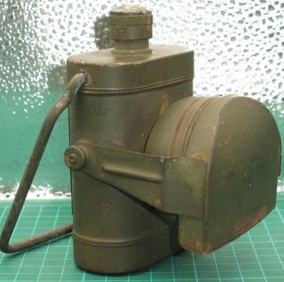 Antique British WW2 Electric Blackout Lantern Lamp - Green 2