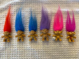 Vintage Troll Pencil Toppers Set Of 6