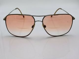 Vintage Marchon Brown Silver Metal Aviator Sunglasses Japan Frames Only