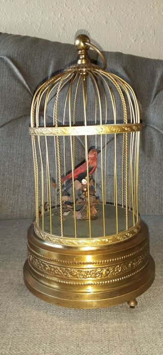 Antique Bontems Mechanical Singing Bird Cage Automaton