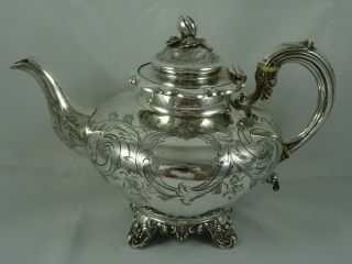 Magnificent Victorian Silver Tea Pot,  1852,  733gm