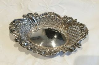 Late Victorian Solid Silver Pierced Bonbon Dish,  Sheffield 1900 Nr