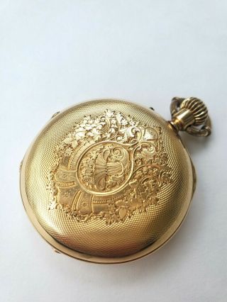 Antique 19th Century Avance Retard 18k Solid Gold Pocket Watch 17 Jewels