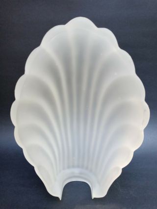 Light Slip Shade Vintage Art Deco Clam Shell Scallop Frosted Smoked Glass Sconce
