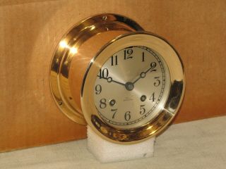 Chelsea Antique Ships Bell Clock 4 1/2 In Dial 1937 Red Brass Restored