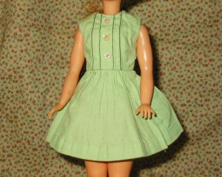 Vintage Ideal Tammy Doll Green Shirtwaist Dress 9241 - 1 Tagged Japan