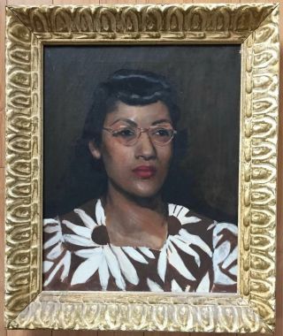 Antique African - American Black Woman Painting Portrait Jellison Gorgeous Frame