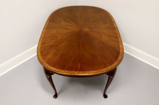 Hickory Chair Banded Mahogany Queen Anne Oval Dining Table