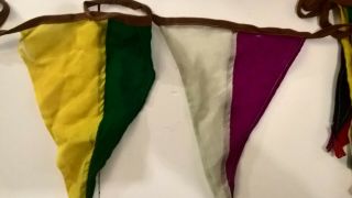 Vintage Cotton Bunting 11m 30 Flags 1940s Or 50s