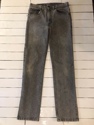 Vintage 80s Levis 505 Faded Black Denim Jeans Acid Wash Made In Usa 29 X 32