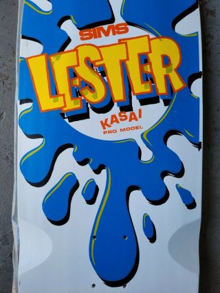 1983 Vintage SIMS Lester Kasai Splash Splatter Blem Skateboard Deck 3