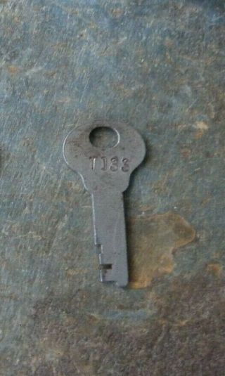 Antique Steamer Trunk Key Corbin T133 T 133 Flat Key T - 133
