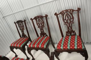 Vintage Chippendale Solid Mahogany Ball & Claw Dining Chairs - Set of 6 5