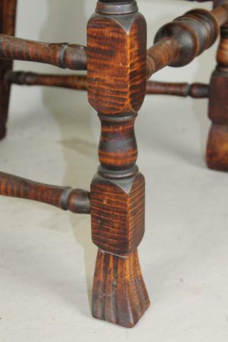 INCREDIBLE TIGER MAPLE 18TH C NORWICH,  CT QA CHAIR WITH SPANISH FEET BEST WOOD 6