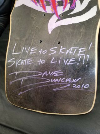 DAVE DUNCAN Alva Skateboard Deck Vintage NOS Black Stain Autographed 3