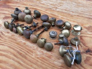 Vintage Old Antique Retro Brass Small & Tiny Door Knob Handle &spindle Furniture
