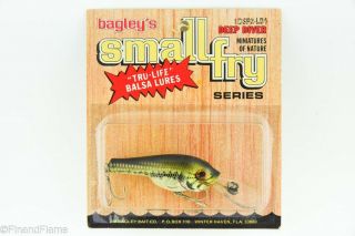 Vintage Bagley Small Fry Minnow Antique Fishing Lure On Card Tj3