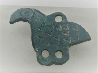 Detector Finds Ancient Viking Bronze Decorated Raven Amulet Ca 900 - 1100ad