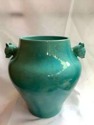 Large Chinese Antique China Green Glazed Crackle Porcelain Ceramic Jar Vase