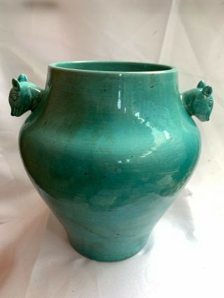 Large Chinese Antique China Green Glazed Crackle porcelain Ceramic Jar Vase 2