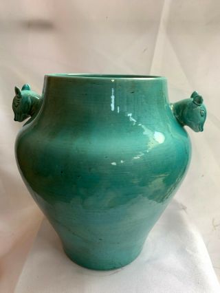 Large Chinese Antique China Green Glazed Crackle porcelain Ceramic Jar Vase 3