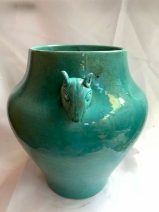 Large Chinese Antique China Green Glazed Crackle porcelain Ceramic Jar Vase 5